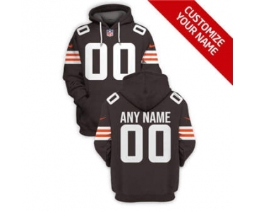 Men's Cleveland Browns Active Player Custom 2021 New Brown Pullover Football Hoodie