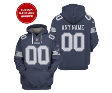 Men's Dallas Cowboys Active Player Custom 2021 Navy Pullover Football Hoodie