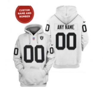Men's Las Vegas Raiders Active Player Custom 2021 White Pullover Football Hoodie