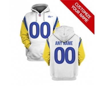 Men's Los Angeles Rams Active Player Custom 2021 White Pullover Football Hoodie
