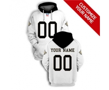 Men's New Orleans Saints Active Player Custom 2021 White Pullover Football Hoodie