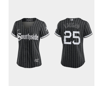 Women Chicago White Sox Andrew Vaughn Black 2021 City Connect Replica Jersey