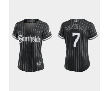 Women Chicago White Sox Tim Anderson Black 2021 City Connect Replica Jersey