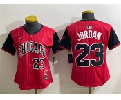 Women's Chicago White Sox #23 Michael Jordan Red Black 2025 City Connect Limited Stitched Baseball Jersey