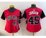 Women's Chicago White Sox #45 Michael Jordan Red Black 2025 City Connect Limited Stitched Baseball Jersey
