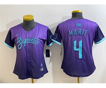 Women's Arizona Diamondbacks #4 Ketel Marte Purple 2025 City Connect Limited Stitched Baseball Jersey