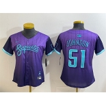 Women's Arizona Diamondbacks #51 Randy Johnson Purple 2025 City Connect Limited Stitched Baseball Jersey