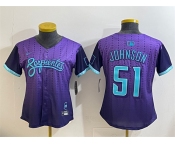 Women's Arizona Diamondbacks #51 Randy Johnson Purple 2025 City Connect Limited Stitched Baseball Jersey