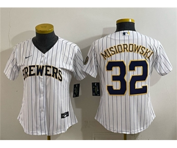 Women's Milwaukee Brewers #32 Jacob Misiorowski White Cool Base Stitched Baseball Jersey