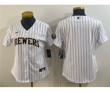Women's Milwaukee Brewers Blank White Cool Base Stitched Jersey