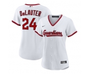 Women's Cleveland Guardians #24 Chase DeLauter Nike White Home Replica Jersey Women's Cleveland Guardians #24 Chase DeLauter Nike White Home Replica Jersey
