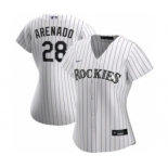 Women's Colorado Rockies #28 Nolan Arenado Home 2020 Baseball Player Jersey White