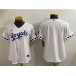Women's Kansas City Royals Blank White Cool Base Stitched Jersey