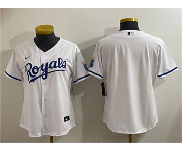 Women's Kansas City Royals Blank White Cool Base Stitched Jersey