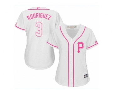 Women Majestic Pittsburgh Pirates #3 Sean Rodriguez Authentic White Fashion Cool Base MLB Jersey