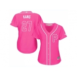 Women Pittsburgh Pirates #27 Jung-ho Kang Pink Fashion Stitched MLB Jersey