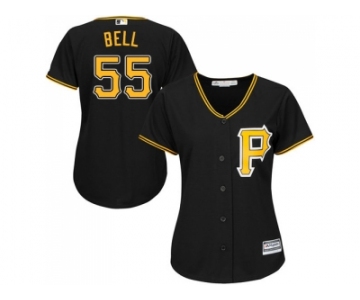 Women Pittsburgh Pirates #55 Josh Bell Black Alternate Stitched MLB Jersey