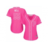 Women Pittsburgh Pirates #55 Josh Bell Pink Fashion Stitched MLB Jersey Women Pittsburgh Pirates #55 Josh Bell Pink Fashion Stitched MLB Jersey