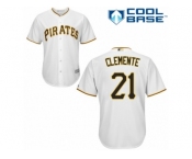 Women's Majestic Pittsburgh Pirates #21 Roberto Clemente Replica White Home Cool Base MLB Jersey Women's Majestic Pittsburgh Pirates #21 Roberto Clemente Replica White Home Cool Base MLB Jersey