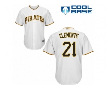 Women's Majestic Pittsburgh Pirates #21 Roberto Clemente Replica White Home Cool Base MLB Jersey