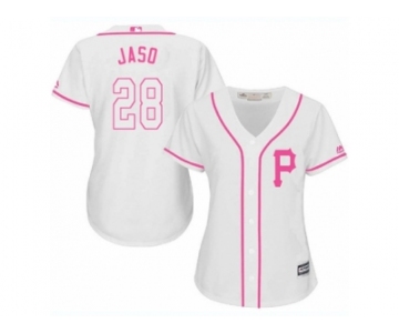 Women's Majestic Pittsburgh Pirates #28 John Jaso Replica White Fashion Cool Base MLB Jersey