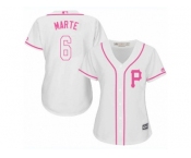 Women's Majestic Pittsburgh Pirates #6 Starling Marte Replica White Fashion Cool Base MLB Jersey Women's Majestic Pittsburgh Pirates #6 Starling Marte Replica White Fashion Cool Base MLB Jersey