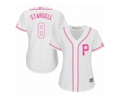 Women's Majestic Pittsburgh Pirates #8 Willie Stargell Replica White Fashion Cool Base MLB Jersey Women's Majestic Pittsburgh Pirates #8 Willie Stargell Replica White Fashion Cool Base MLB Jersey