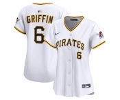 Women's Pittsburgh Pirates #6 Konnor Griffin Nike White Home Limited Jersey Women's Pittsburgh Pirates #6 Konnor Griffin Nike White Home Limited Jersey
