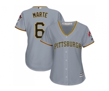 Women's Pittsburgh Pirates #6 Starling Marte Grey Road Stitched MLB Jersey