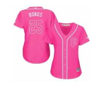 Women's Majestic San Francisco Giants #25 Barry Bonds Authentic Pink Fashion Cool Base MLB Jersey
