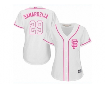 Women's Majestic San Francisco Giants #29 Jeff Samardzija Replica White Fashion Cool Base MLB Jersey