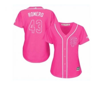 Women's Majestic San Francisco Giants #43 Ricky Romero Authentic Pink Fashion Cool Base MLB Jersey