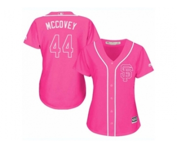 Women's Majestic San Francisco Giants #44 Willie McCovey Replica Pink Fashion Cool Base MLB Jersey