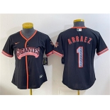Women's San Francisco Giants #1 Luis Arraez Black 2026 Alternate Stadium Stitched Baseball Jersey Women's San Francisco Giants #1 Luis Arraez Black 2026 Alternate Stadium Stitched Baseball Jersey