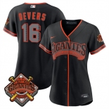 Women's San Francisco Giants #16 Rafael Devers Black 2026 Alternate Stadium Stitched Baseball Jersey Women's San Francisco Giants #16 Rafael Devers Black 2026 Alternate Stadium Stitched Baseball Jersey