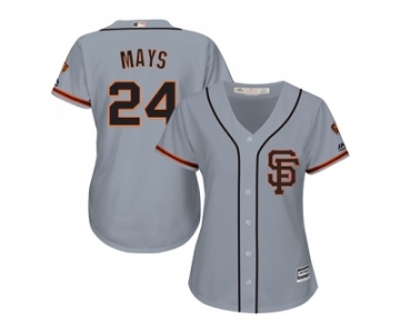 Women's San Francisco Giants #24 Willie Mays Grey Road 2 Stitched MLB Jersey