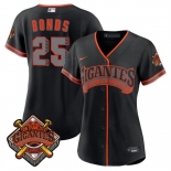 Women's San Francisco Giants #25 Barry Bonds Black 2026 Alternate Stadium Stitched Baseball Jersey Women's San Francisco Giants #25 Barry Bonds Black 2026 Alternate Stadium Stitched Baseball Jersey