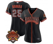 Women's San Francisco Giants #25 Barry Bonds Black 2026 Alternate Stadium Stitched Baseball Jersey Women's San Francisco Giants #25 Barry Bonds Black 2026 Alternate Stadium Stitched Baseball Jersey