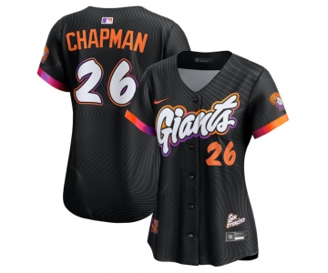 Women's San Francisco Giants #26 Matt Chapman Anthracite 2025 City Connect Limited Stitched Baseball Jersey