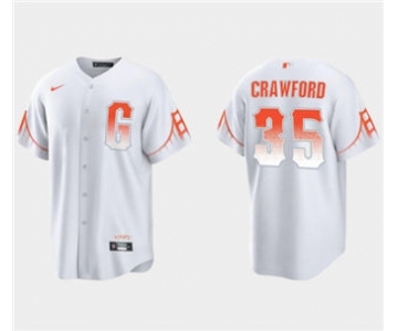 Women's San Francisco Giants #35 Brandon Crawford White City Connect Cool Base Stitched Baseball Jersey