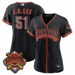 Women's San Francisco Giants #51 Jung Hoo Lee Black 2026 Alternate Stadium Stitched Baseball Jersey Women's San Francisco Giants #51 Jung Hoo Lee Black 2026 Alternate Stadium Stitched Baseball Jersey