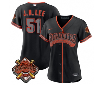 Women's San Francisco Giants #51 Jung Hoo Lee Black 2026 Alternate Stadium Stitched Baseball Jersey