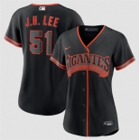 Women's San Francisco Giants #51 Jung Hoo Lee Black 2026 Alternate Stitched Baseball Jersey Women's San Francisco Giants #51 Jung Hoo Lee Black 2026 Alternate Stitched Baseball Jersey
