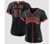 Women's San Francisco Giants #51 Jung Hoo Lee Black 2026 Alternate Stitched Baseball Jersey Women's San Francisco Giants #51 Jung Hoo Lee Black 2026 Alternate Stitched Baseball Jersey