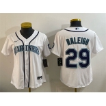 Women's Seattle Mariners #29 Cal Raleigh White Cool Base Stitched Baseball Jersey Women's Seattle Mariners #29 Cal Raleigh White Cool Base Stitched Baseball Jersey
