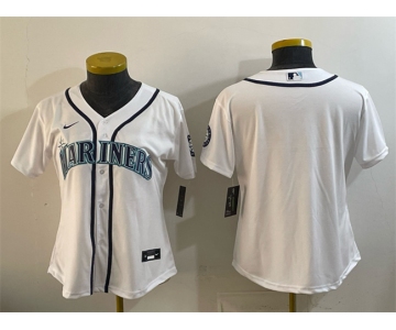 Women's Seattle Mariners Blank White Cool Base Stitched Baseball Jersey