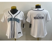 Women's Seattle Mariners Team Big Logo White Cool Base Stitched Baseball Jersey Women's Seattle Mariners Team Big Logo White Cool Base Stitched Baseball Jersey