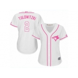 Women's Majestic Toronto Blue Jays #2 Troy Tulowitzki Replica White Fashion Cool Base MLB Jersey Women's Majestic Toronto Blue Jays #2 Troy Tulowitzki Replica White Fashion Cool Base MLB Jersey