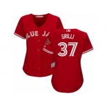 Women's Majestic Toronto Blue Jays #37 Jason Grilli Authentic Red Canada Day MLB Jersey Women's Majestic Toronto Blue Jays #37 Jason Grilli Authentic Red Canada Day MLB Jersey