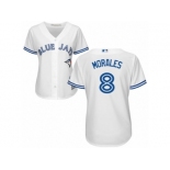 Women's Majestic Toronto Blue Jays #8 Kendrys Morales Replica White Home MLB Jersey Women's Majestic Toronto Blue Jays #8 Kendrys Morales Replica White Home MLB Jersey